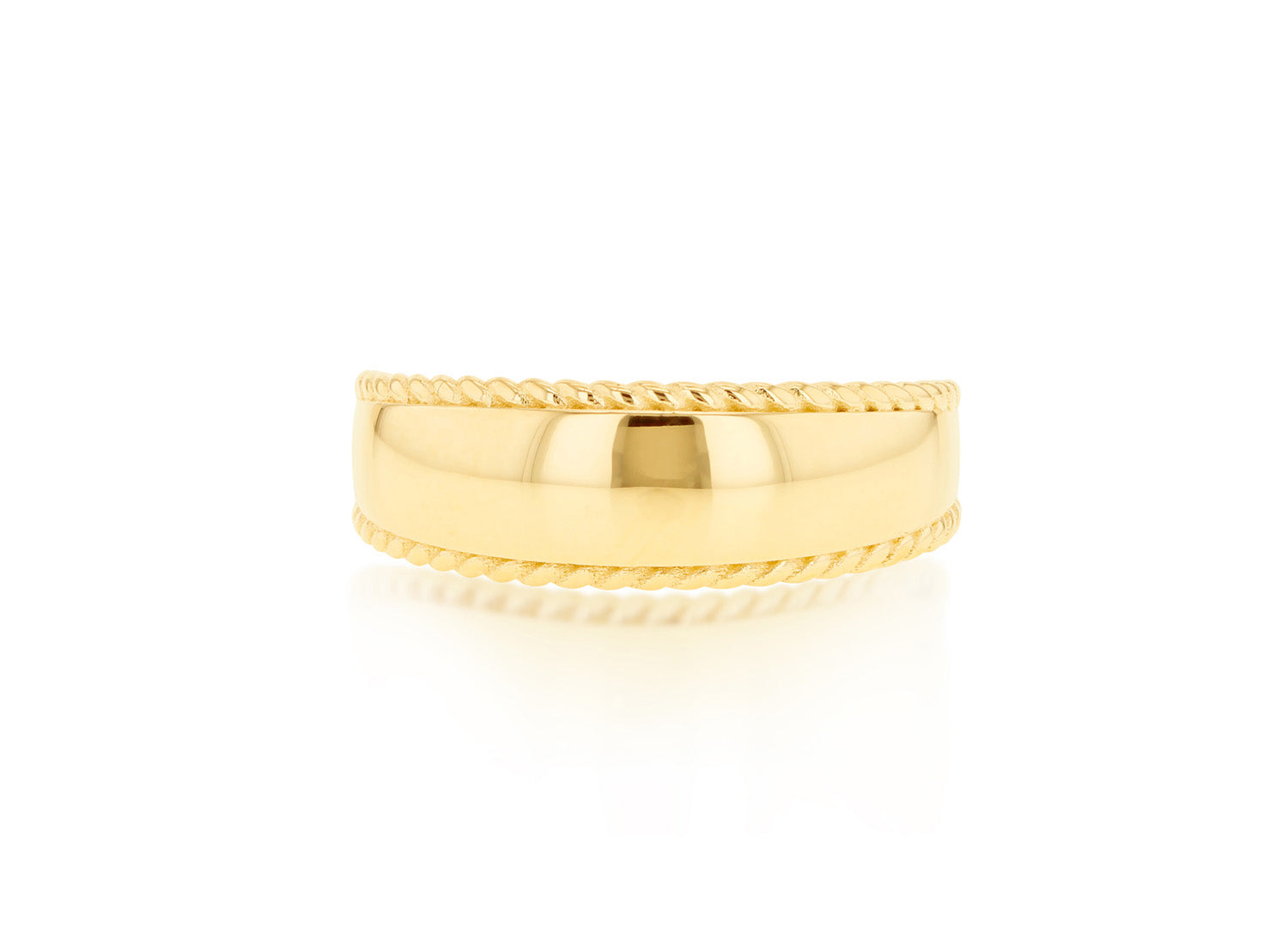 9ct Yellow Gold Wide Rope Edge Ring