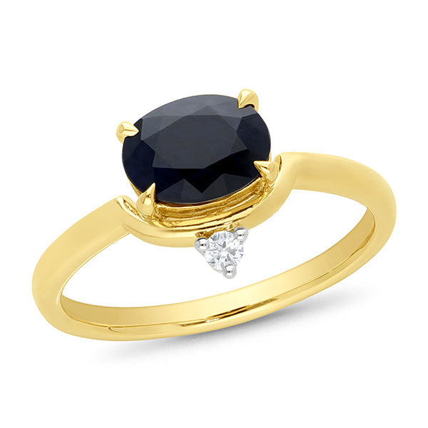 9ct Yellow Gold Sapphire Ring