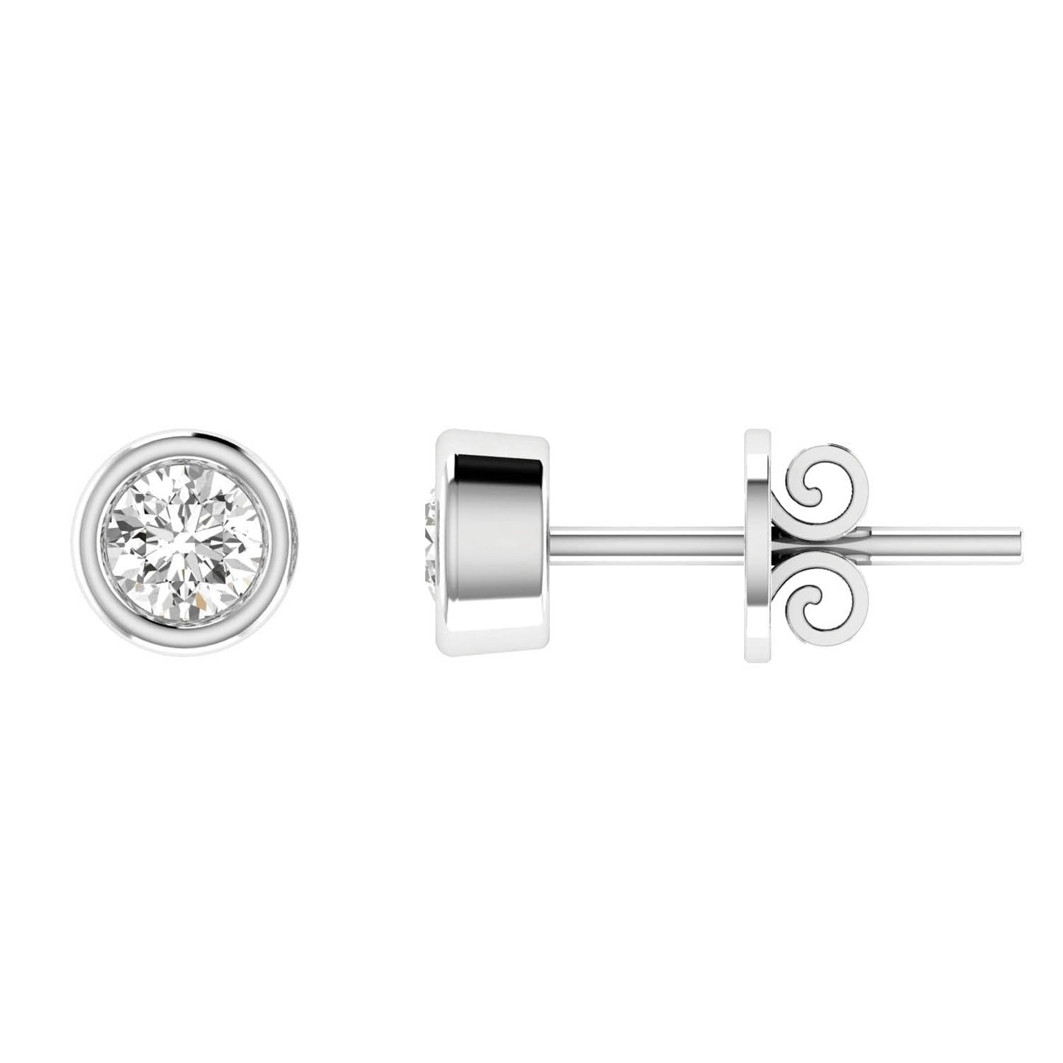 Diamond Stud Earrings with 0.25ct Diamonds in 9ct White Gold - 9WBE25