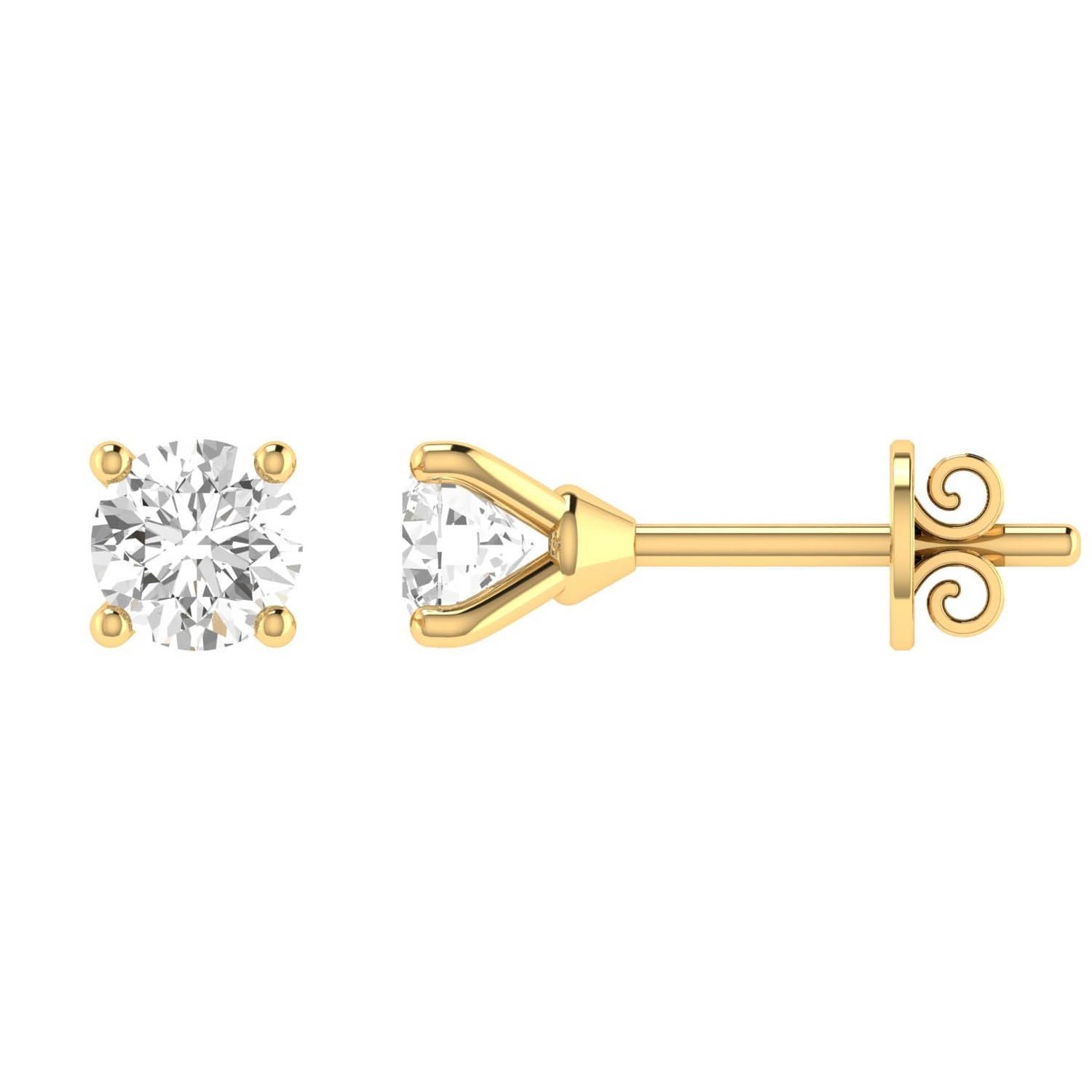 Diamond Stud Earrings with 0.25ct Diamonds in 9ct Yellow Gold - 9YCE25