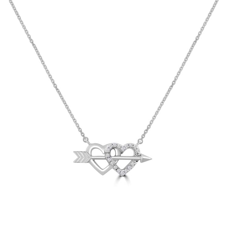 Diamond Necklace 40-45cm with 0.06ct Diamonds in 9ct White Gold