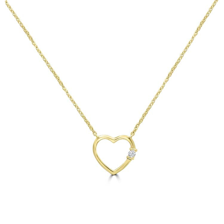 Diamond Necklace 40 - 45cm with 0.02ct Diamonds in 9ct Yellow Gold