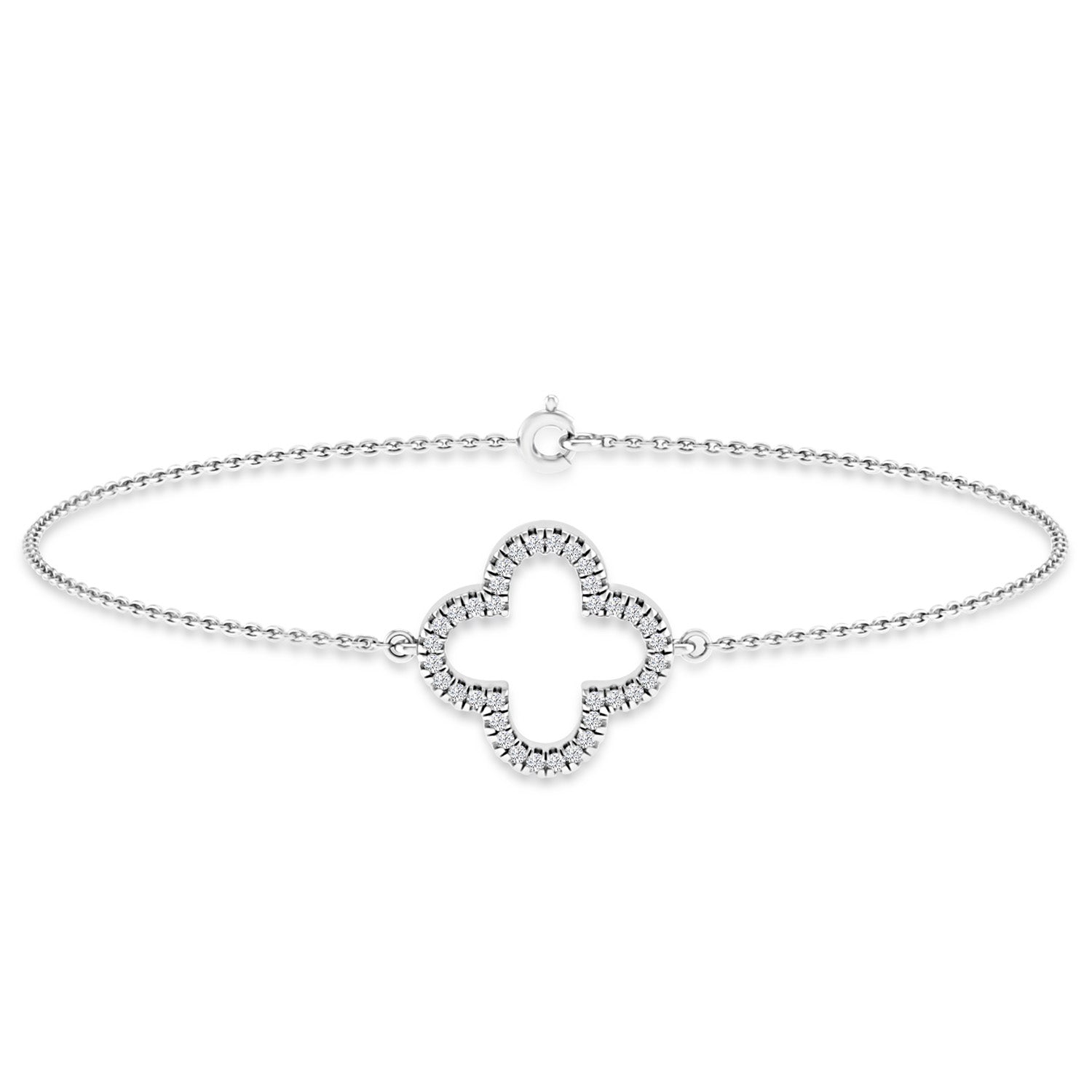 0.10ct HI I1 Diamond Bracelet 18.5cm in 9ct White Gold