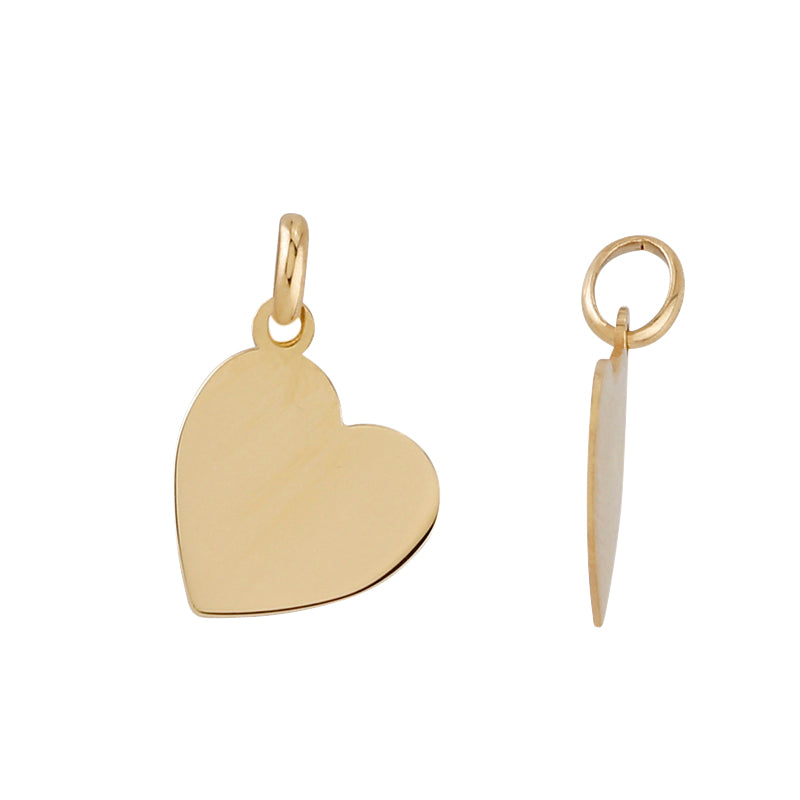 9ct Yellow Gold Plain Heart Pendant