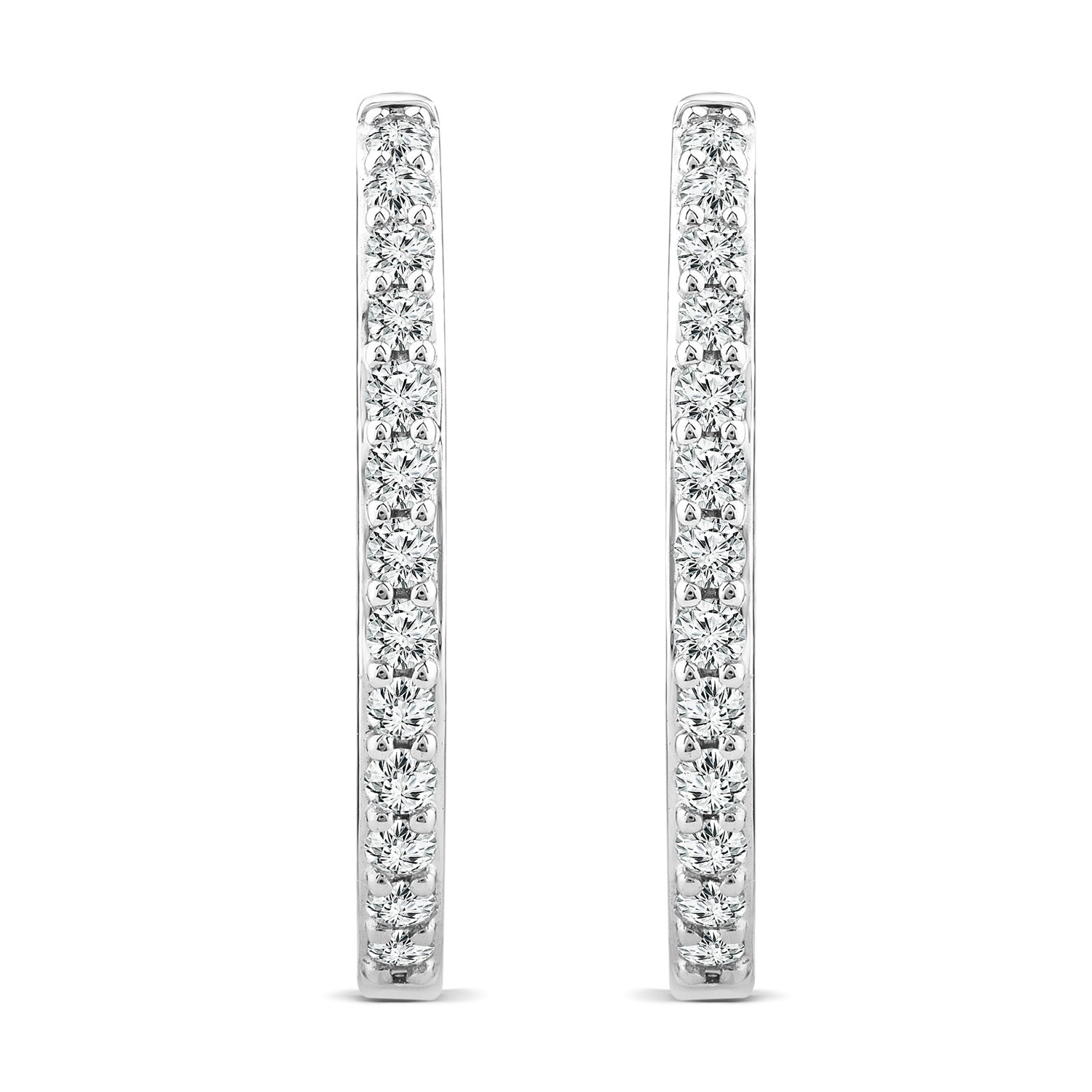 1.00ct Lab Grown Diamond Hoop Earrings in 18ct White Gold