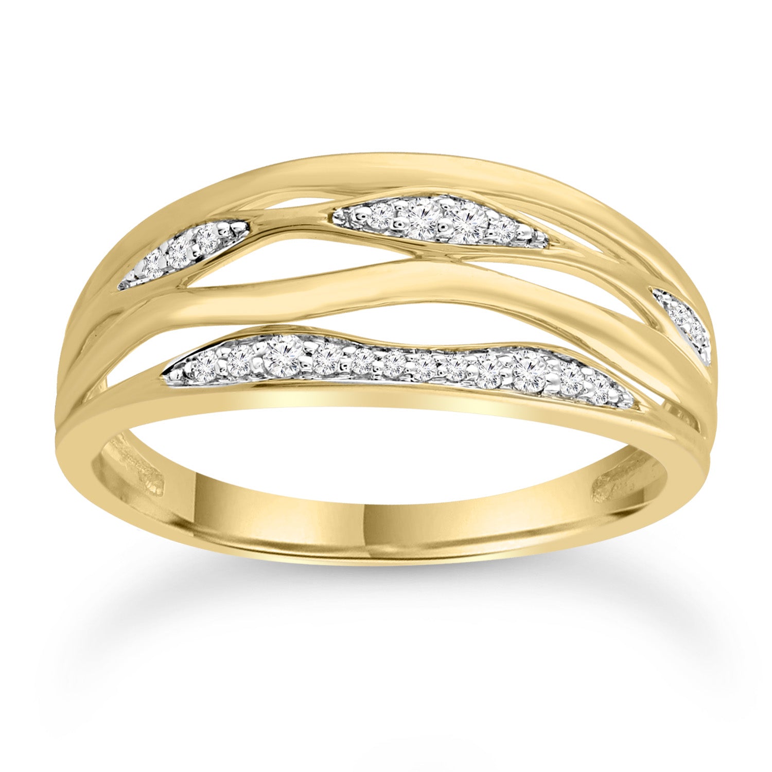 Diamond Ring with 0.12ct Diamonds in 9ct Yellow Gold