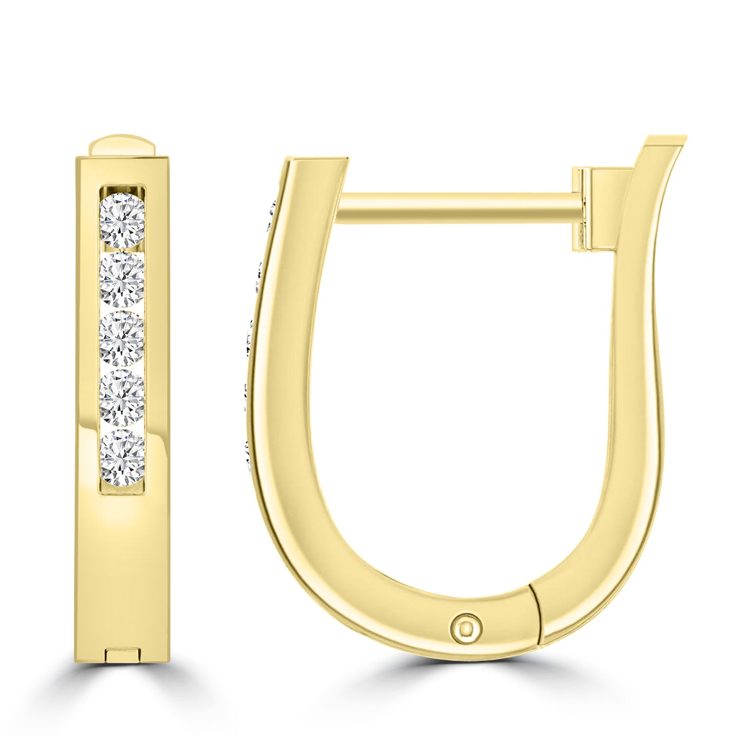 Diamond Huggie Earrings with 0.15ct Diamonds in 9ct Yellow Gold - RJO9YHUG15GH