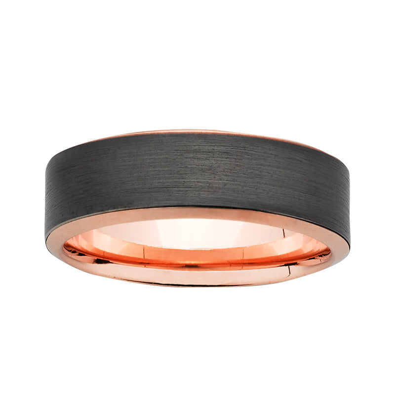 9ct Rose Gold Wedding Ring with Zirconium Inlay